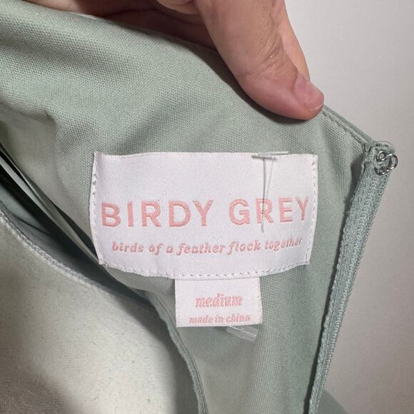 Birdy Grey DEVIN CONVERTIBLE DRESS Women M CHIFFON SAGE BRIDEMAID WEDDING - Picture 11 of 15
